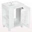 Meuble-lavabo 24 po avec lavabo, armoire de salle de bain avec tablette de porte, rangement latéral ouvert, structure en bois massif, porte à fermeture douce, blanc-2018244652