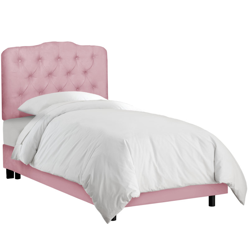Tête de lit tapissier Roselare, Simple, Microsuède rose clair