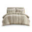 Literie en coton rayé multicolore pour lit double / grand lit avec garniture contrastante et fermeture à boutons 3 pièces