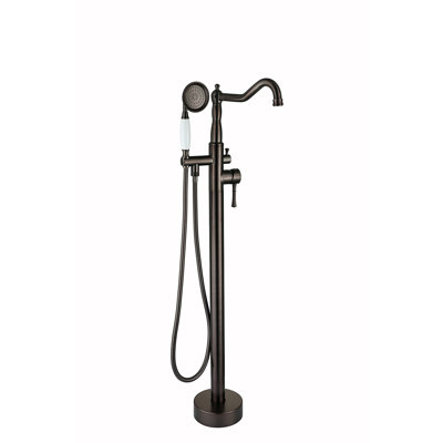 Robinet de baignoire autoportant classique avec douche à main en noir mat