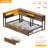 Farmhouse Daybed With Bookcase & Drawer, L Shaped Twin Bed Frame With Power Outlet & LED-1755883723