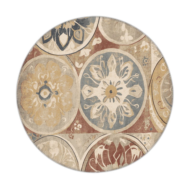Groovy Line Indoor And Outdoor Area Rug, Round 5'