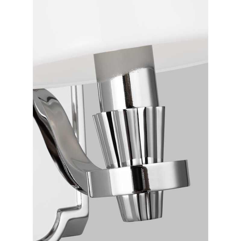 Paisley Polished Nickel Direct Wired 9.75" Vanity Sconce with Linen Shade