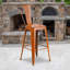 Blake Industrial Style Bar Chair - Set of 4 - Modern Metal Bar or Counter Height-1218146573-1218146574