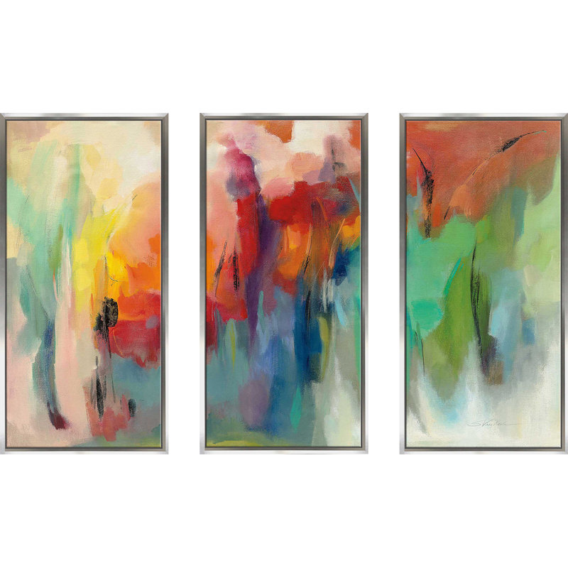 " March Rainbow " 3 - Pieces Painting Print, 41.5" H x 64.5" W x 2" D
