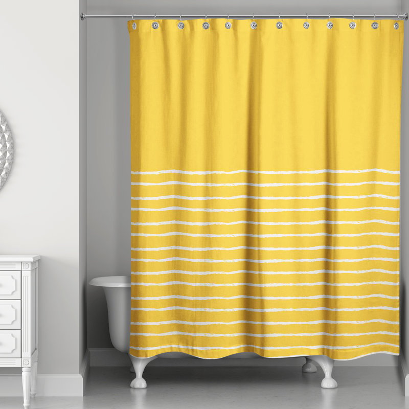Rideau de douche Basley, Jaune/blanc