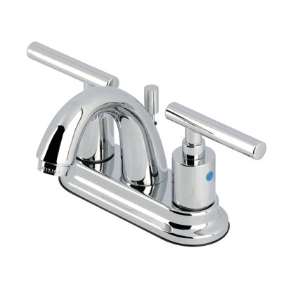 Robinet de salle de bain central à 4 poignées à 3 trous avec bonde escamotable Kingston Brass Kingston