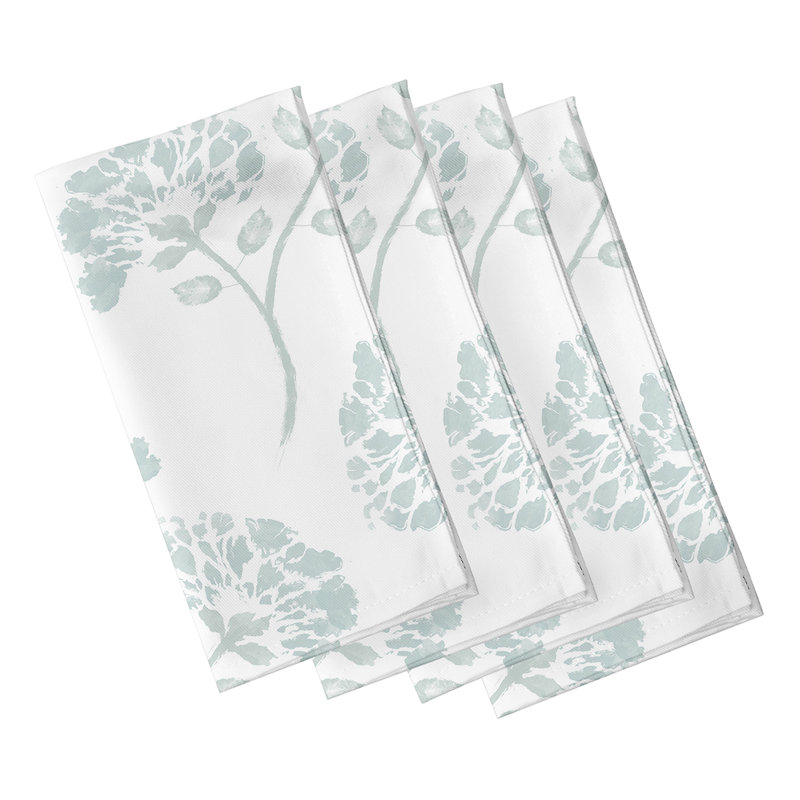Cing Polyester Floral Square Napkin, Grey