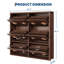 Armoire à chaussures avec tiroirs rabattables, armoire à chaussures avec tablettes réglables-1892037680