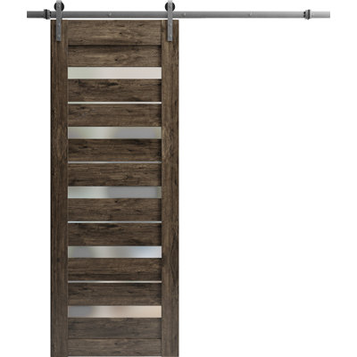 Porte de grange en bois givré Quardo