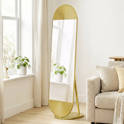 Metal Wavy Floor Mirror