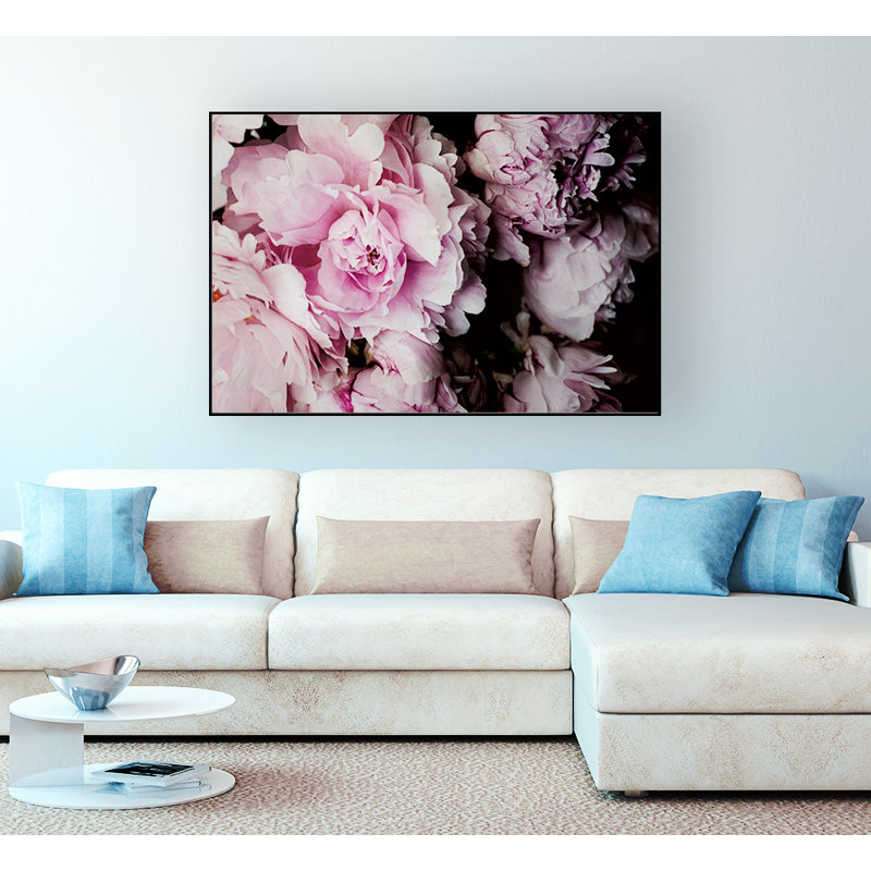 « Pivoines Galore I » par Elizabeth Urquh-reproduction de photo sur papier encadrée, H 12 po x l 9 po x P 2 po
