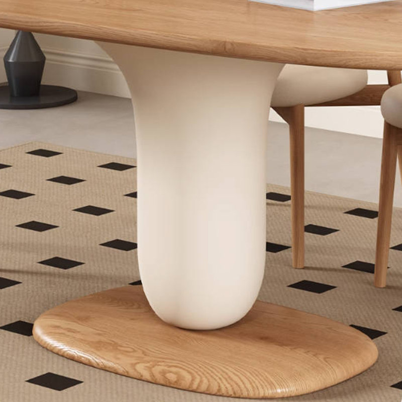Ensemble de table à manger en bois massif de style français, 5