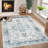 Oriental Persian Area Rug, Non Slip Low Pile Floor Carpet for Entryway, Bedroom, Living Room-519578507