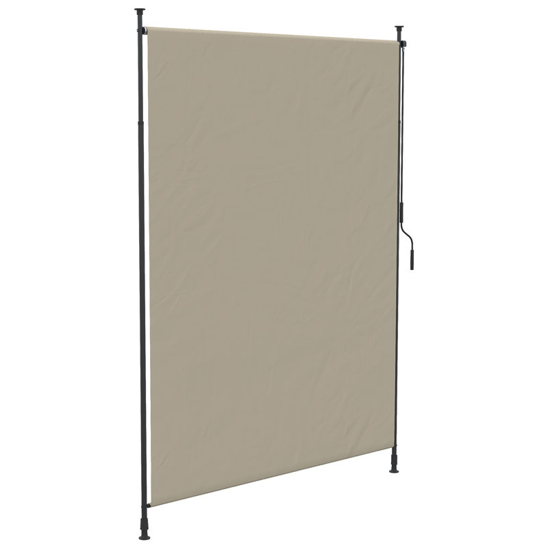 Auvent de terrasse rétractable 7 pi x 10 pi, écran d'intimité extérieur, beige, Beige