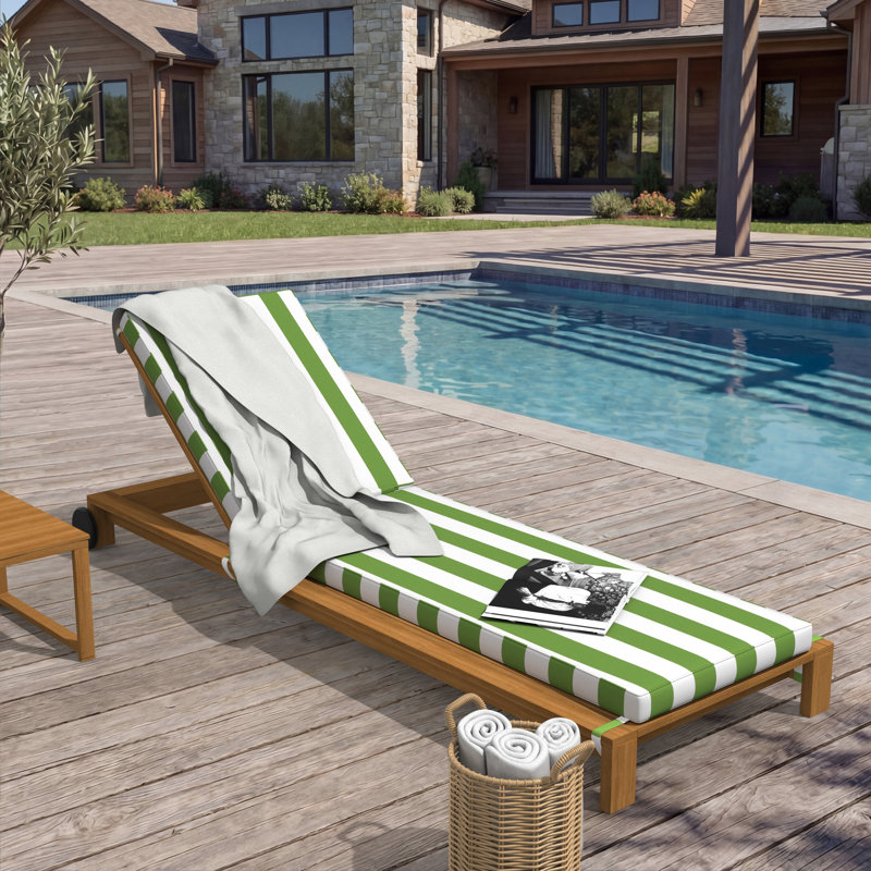 Outdoor Chaise Cushion With Sunbrella Fabric, 21" W x 78" D, Sunbrella® Refuge Garden