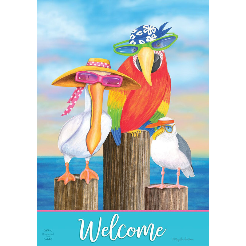 Drapeau de jardin côtier «Bird Summer Welcome»