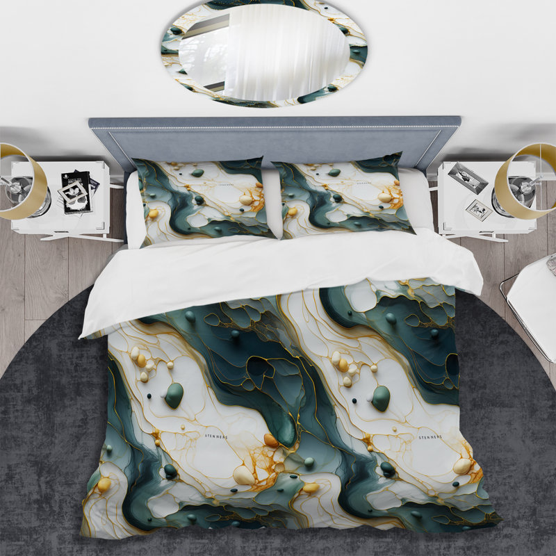 Ensemble de housse de couette en marbre Urban Retreat, Housse de couette pour grand lit et 2 taies décor