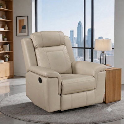 Fauteuil inclinable manuel en cuir fleur de qualité supérieure Elara