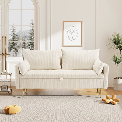 61.25" Upholstered Loveseat Sofa with Storage