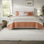 Ensemble de literie élégant en percale de coton, corail, style campagne moderne