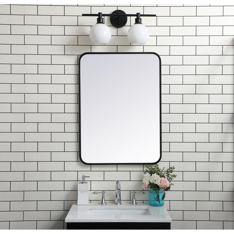 Miroir mural Sabine, Noir, 30 po x 22 po