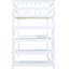 Lit mezzanine blanc de taille simple avec bureau et tablettes pour une plus grande efficacité en matière d'espace - Bois massif de pin massif-1636576842-1636576840