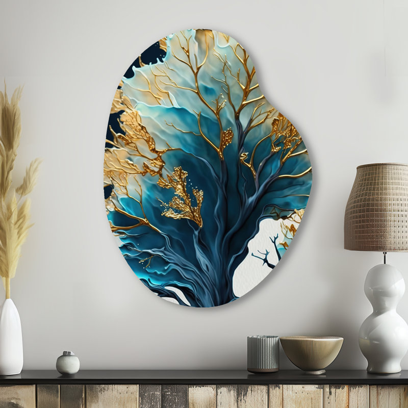 Covelle - Décoration murale irrégulière en forme de poire en feuilles, H 38 po x l 28 po x P 1 po