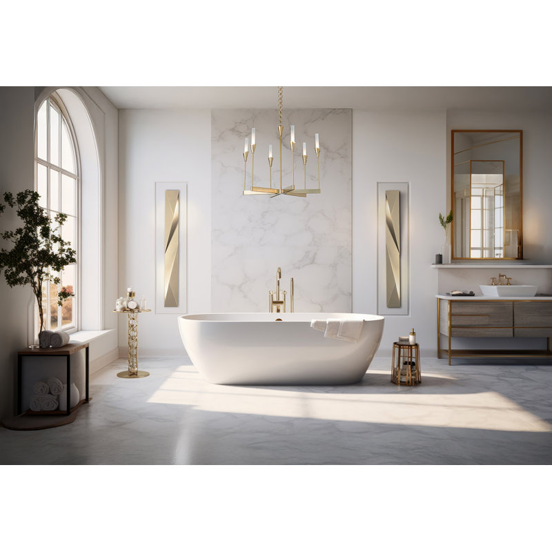Lilium Chandelier - 6-Light - Dark Smoke, Modern Brass