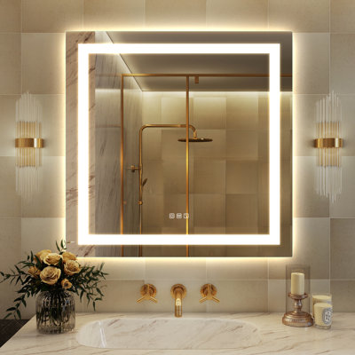 Abbagail LED Bathroom Mirror Bluetooth, Dimmable, Defog, Wall Mount
