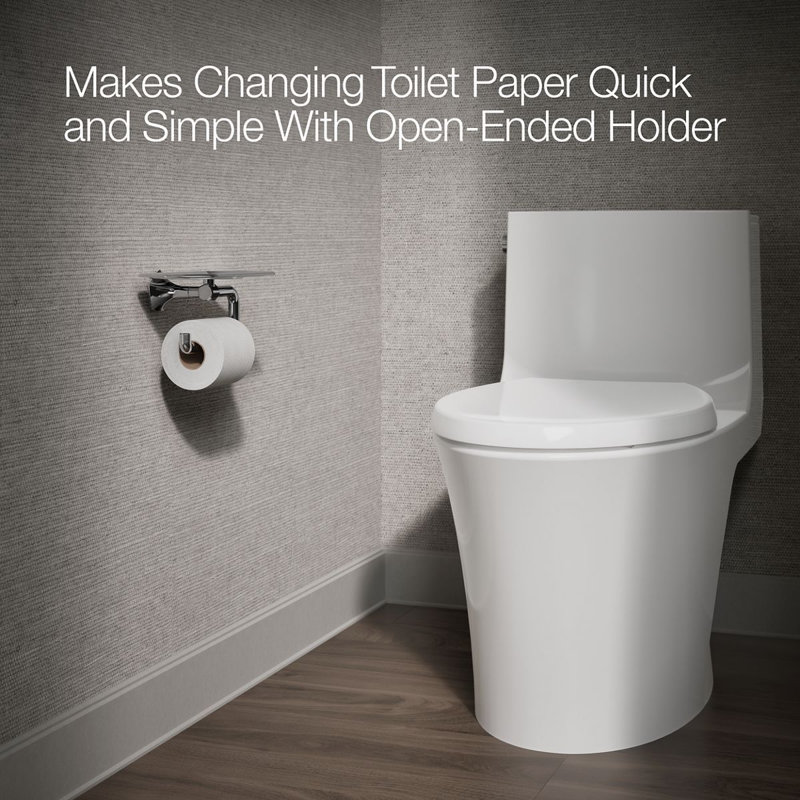 Occasion Toilet Paper Holder With Tray, Polished Chrome