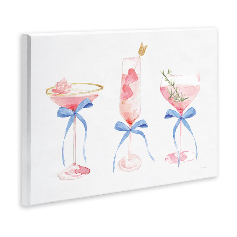 Plaque murale Flirty Champagne Cocktail, design par Mercedes Lopez Charro, H 13 po x l 19 po