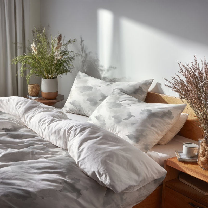 Ensemble de literie moderne 3 pièces - Ensemble de housse de couette et coussin décoratif Abstract