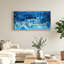 «Blue Waterfall», reproduction d'art sur toile encadrée de 1 48 po x 24 po-1860680739