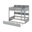 Lit superposé avec lit gigogne, lit superposé en bois avec tablettes de rangement, échelle et garde-corps-1333477294
