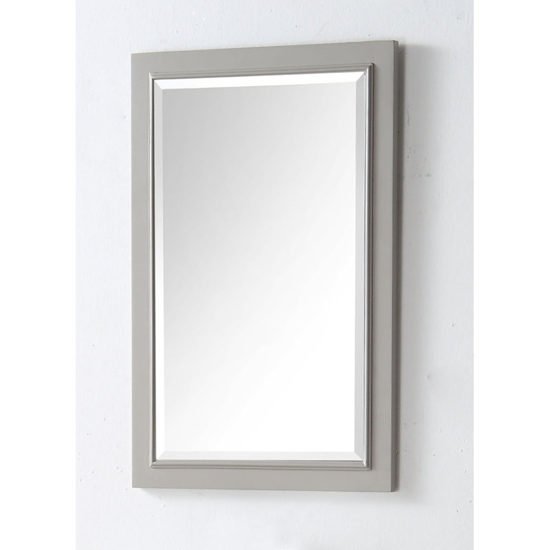 Carminda Solid Wood Rectangle Wall Mirror, Warm Grey, 30" H x 20" W