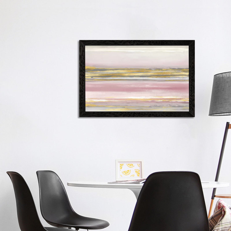 Subtle Reflections With Blush by Allie Corbin - Painting on Canvas, Black Framed, 152.5 cm H x 101.5 cm W