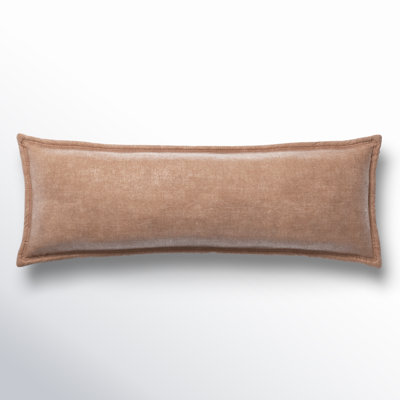 Stella Solid Faux Silk Velvet Romantic Western 14x42 inch Long Lumbar Pillow