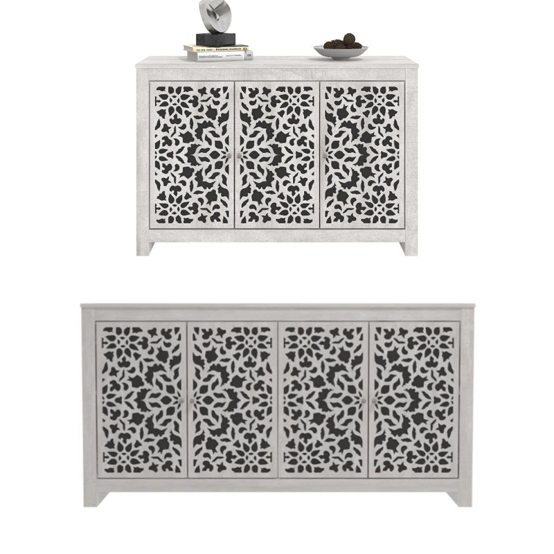  Arrastia Transitional Coordinated Dining Storage Sideboard Set Of 2, Dusty Gray Oak