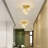 3 - Light Gold Crystal Flush Mount Ceiling Light with Iron & Glass-1176001574