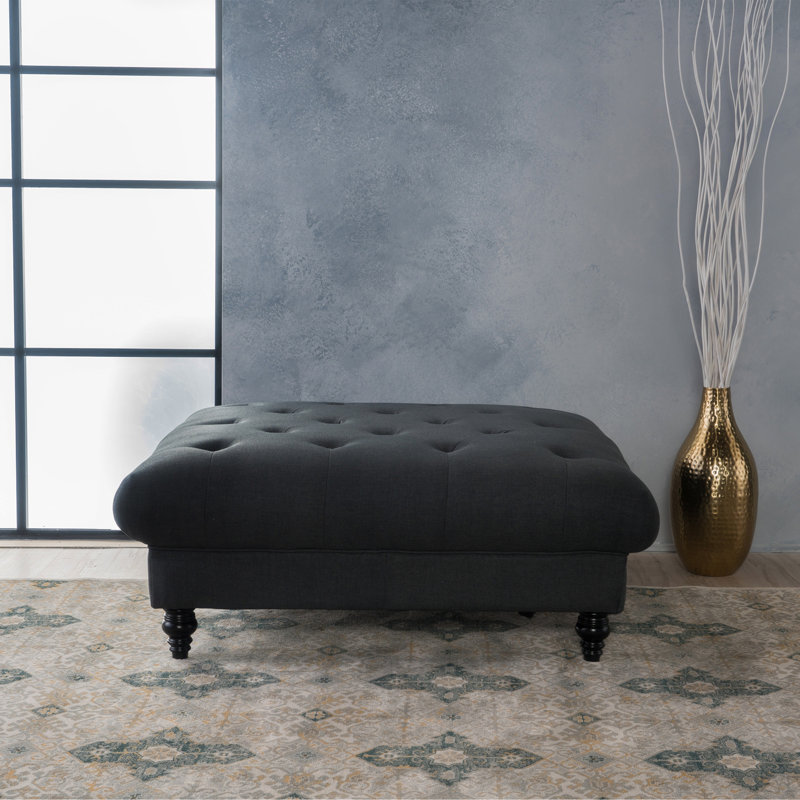 Madrid Kd Tufted Ottoman, Grey