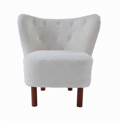 Zusud White Teddy Sherpa Accent Chair