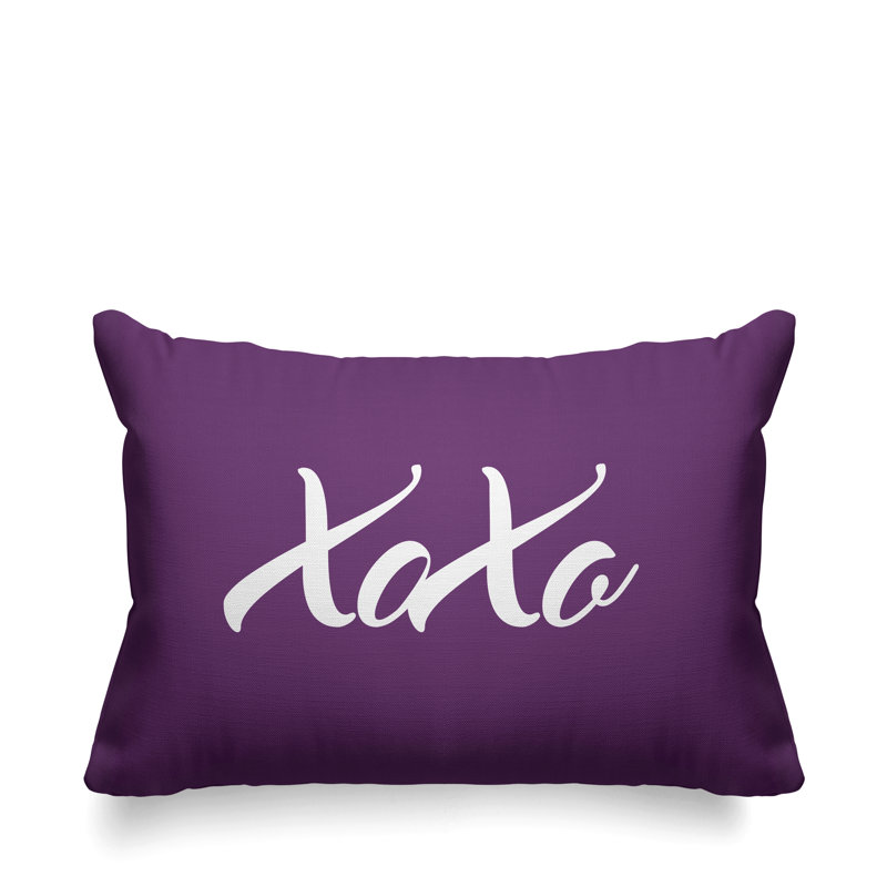 Housse et insert de coussin rectangulaire Asox Xoxo, Mauve