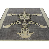 Distressed Homage Hand Knotted Wool Animal Print Area Rug