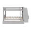Full Size Bunk Bed with Desk, Bookshelves & Drawers — Space-Saving Multifunctional Kids Bed, Grey-362289634