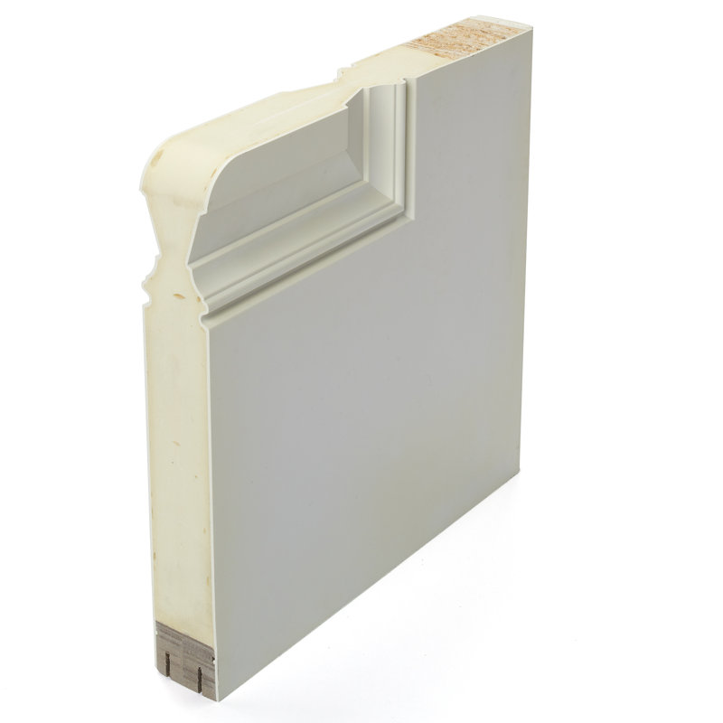 White Fiberglass 80'' Front Entry Door with Clear Glass Panels