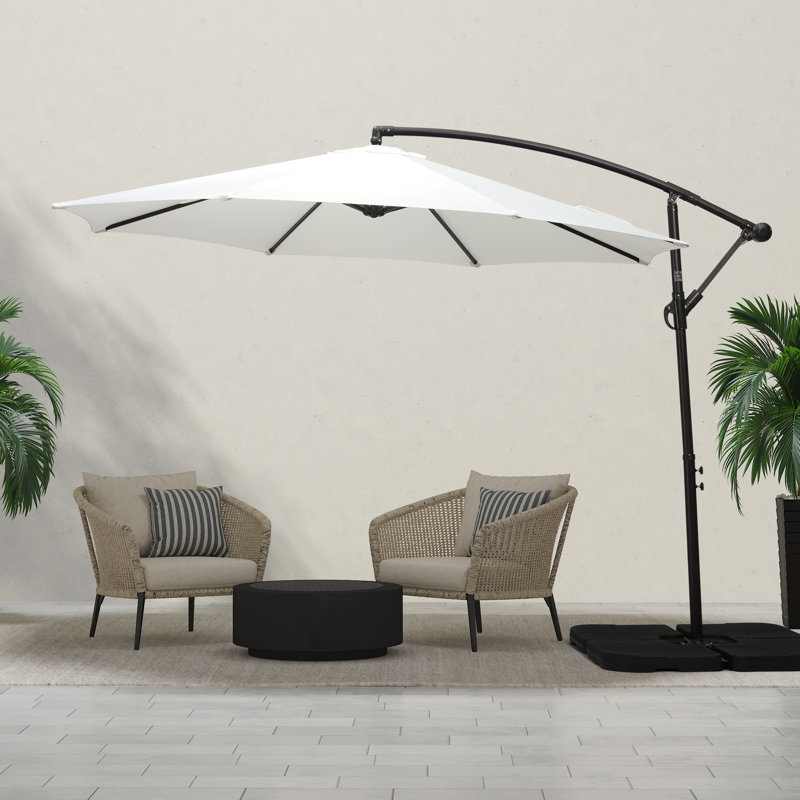 Parasol déporté de 10 pi Hartt, Blanc