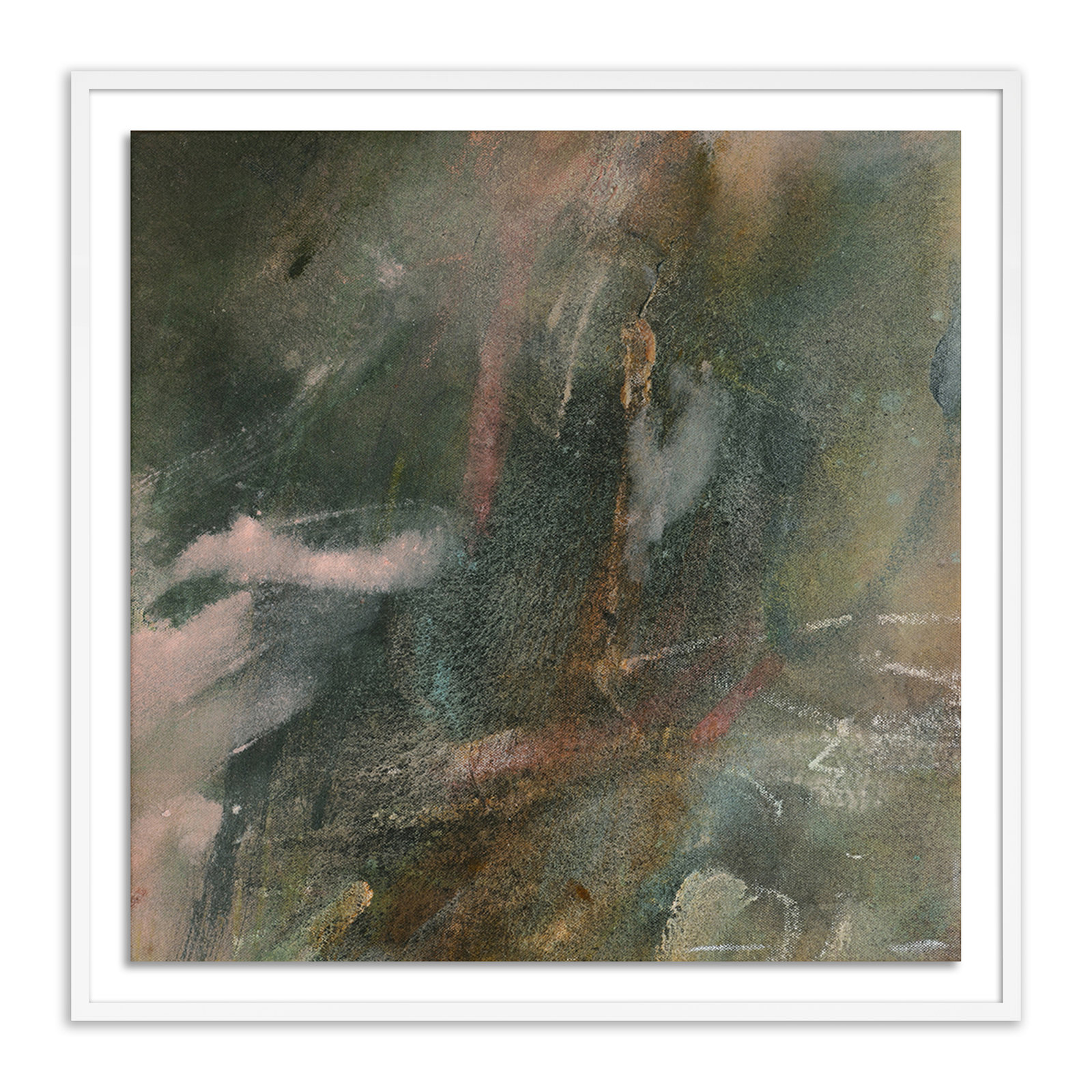 Last Night the Rain Spoke to Me Print, 32" H  x  32" W x 1.5"D, Black Framed