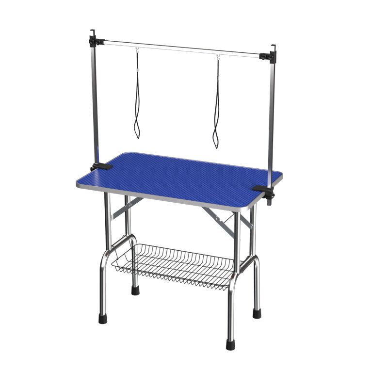 Table de toilettage pliante 36 po pour chien en acier inoxydable