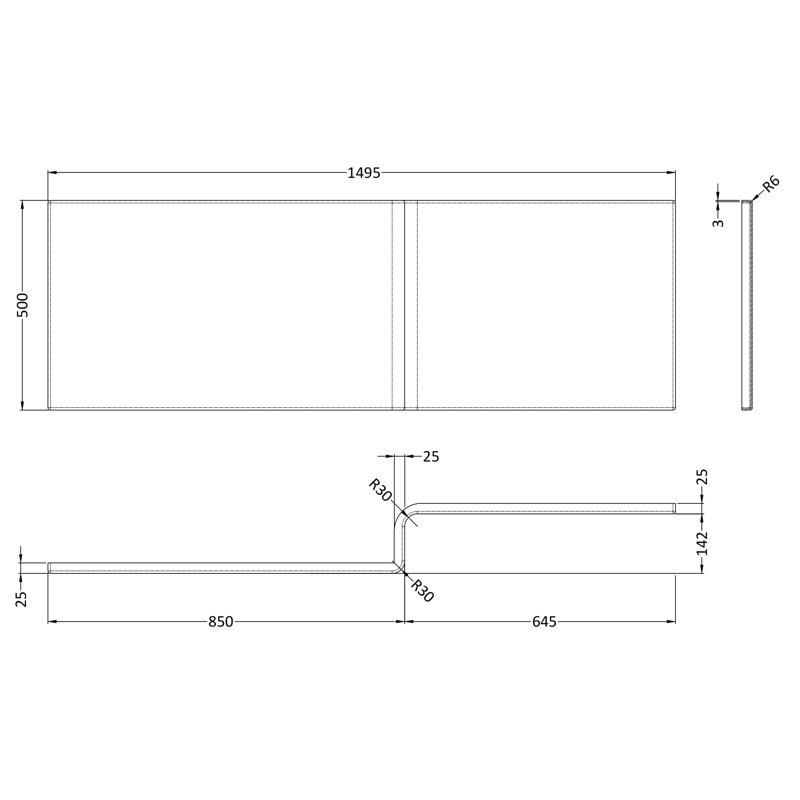 Shower Bath Front Panel